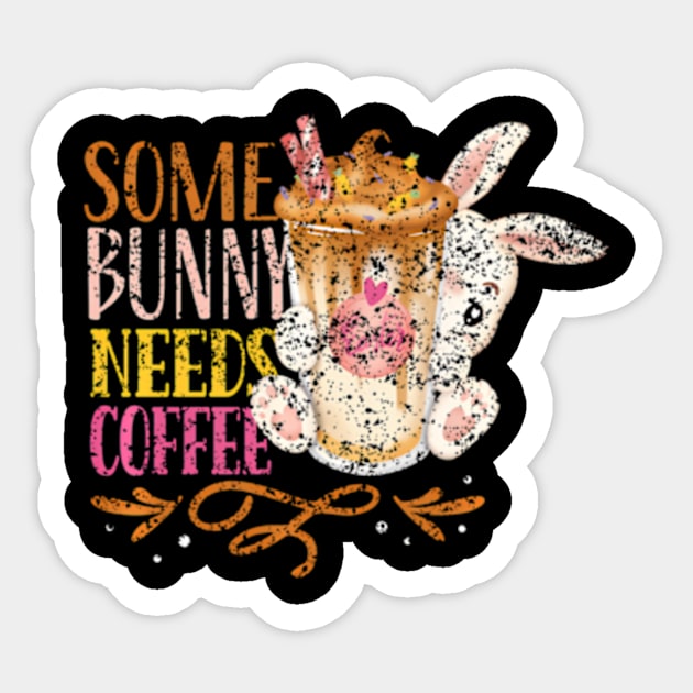 Some Bunny Needs Coffee HapEgg Easter Sticker by SanJKaka